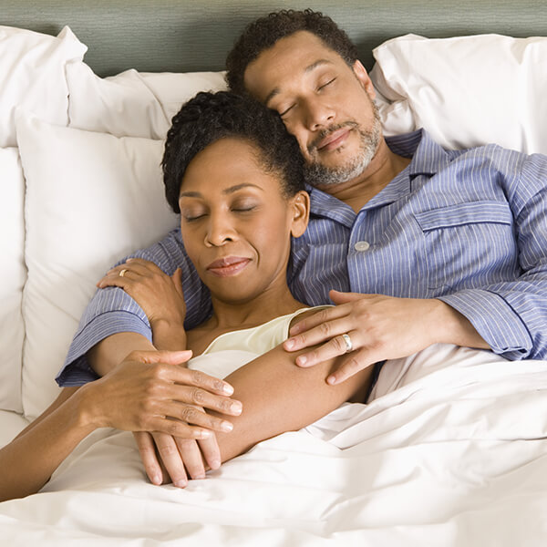 A couple sleeping soundly